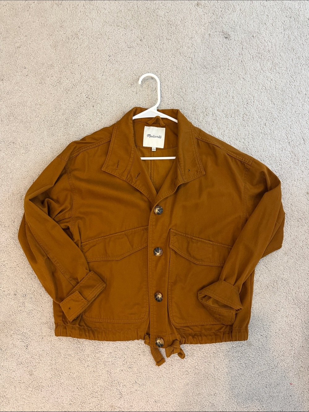 Madewell Women's ochre Utility Jacket with Drawstring Hem size small